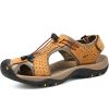 Men Summer Sandal Cow Leather Hiking Sandal Man Beach Sandal Outdoor Casual Shoe High Quality Leather Aqua Shoes Plus Size 46