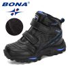 BONA 2020 New Designers High Top Winter Footwear Children Snow Skiing Hiking Fashion School Wearing Shoes Kids Plush Warm Boots