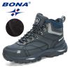 BONA 2022 New Designers Nubuck Hiking Boots Men Winter Shoes Walking Climbing Mountain Sport Boots Man Plush Warm Snow Footwear