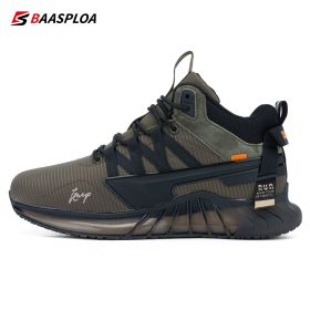 Baasploa New Men Winter Hiking Sneaker Waterproof Keep Warm Casual Shoes Comfortable Cotton Casual Shoes for Male 2022 (Color: 124702-KQL)