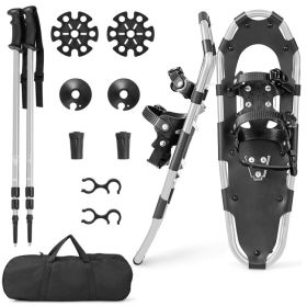 Hiking Lightweight Terrain Snowshoes With Flexible Pivot System (Color: Black & Silver)