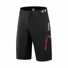 Breathable And Sweat-wicking Five-point Shorts For Outdoor Leisure Hiking And Cycling (Color: Blackred)