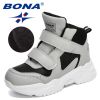 BONA 2022 New Designers Classics Hiking Shoes Kids Plush Sneakers Boys Girls Ankle Shoes Children Winter Boots Breathable Child