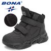 BONA 2022 New Designers Classics Hiking Shoes Kids Plush Sneakers Boys Girls Ankle Shoes Children Winter Boots Breathable Child