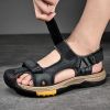 New Fashion Breathable Men Sandals Genuine Leather Summer Beach Shoes Men Slippers Causal Shoes Hiking Sandals Plus Size 38-46