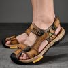 New Fashion Breathable Men Sandals Genuine Leather Summer Beach Shoes Men Slippers Causal Shoes Hiking Sandals Plus Size 38-46