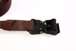 Quick Release Buckle Tactical Belt Military Hiking Rigger Nylon Web Work Belt Heavy Duty Work Belt Stretch Strap ((Coffee)