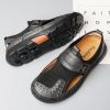 Sandals Men Size 39-48 Quality Handmade Casual Mens Mesh Shoes Summer Soft Non-slip Hollow Sandals Hiking Beach Platform Sandals