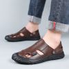 Leather Sandals Men's Summer 2021 New Soft Leather Casual Beach Shoes Men's Wear-resistant Baotou Slippers Men Hiking Sandals