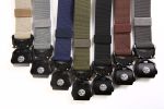 Quick Release Buckle Tactical Belt Military Hiking Rigger Nylon Web Work Belt Heavy Duty Work Belt Stretch Strap ((Coffee)