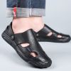 Leather Sandals Men's Summer 2021 New Soft Leather Casual Beach Shoes Men's Wear-resistant Baotou Slippers Men Hiking Sandals