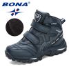 BONA 2020 New Designers High Top Winter Footwear Children Snow Skiing Hiking Fashion School Wearing Shoes Kids Plush Warm Boots